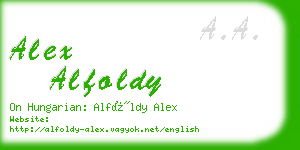 alex alfoldy business card